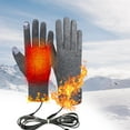 thumbnail image 3 of Heated Gloves, Electric Winter Gloves Waterproof Heating Gloves Warm Cold Weather for Outdoor Motorcycle Ski Cycling Running Gray, 3 of 6