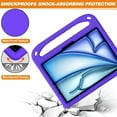 thumbnail image 4 of KOMI Étui de Protection Robuste pour Enfants Compatible avec iPad Air 11 Pouces M2(2024)/Pro 11 Pouces (2024) M4, Étui de Protection Léger Antichoc avec Poignée et Support, Convivial pour les Enfants (Violet), 4 of 5