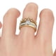 thumbnail image 2 of EeaseMX Anillo desmontable 2 en 1 para mujer, estilo corona, con diamantes de imitación (plata dorada), 2 of 8