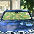 thumbnail image 4 of WOBOGO Adorable Star House Grenn Pattern Car Windshield Sunshades Autopilot Lightweight Accordion Sun Visor 55×27.6in, 4 of 8