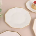thumbnail image 7 of Balsa Circle 25 White 7" Disposable Paper Salad Plates Gold Trim Party Tableware, 7 of 7