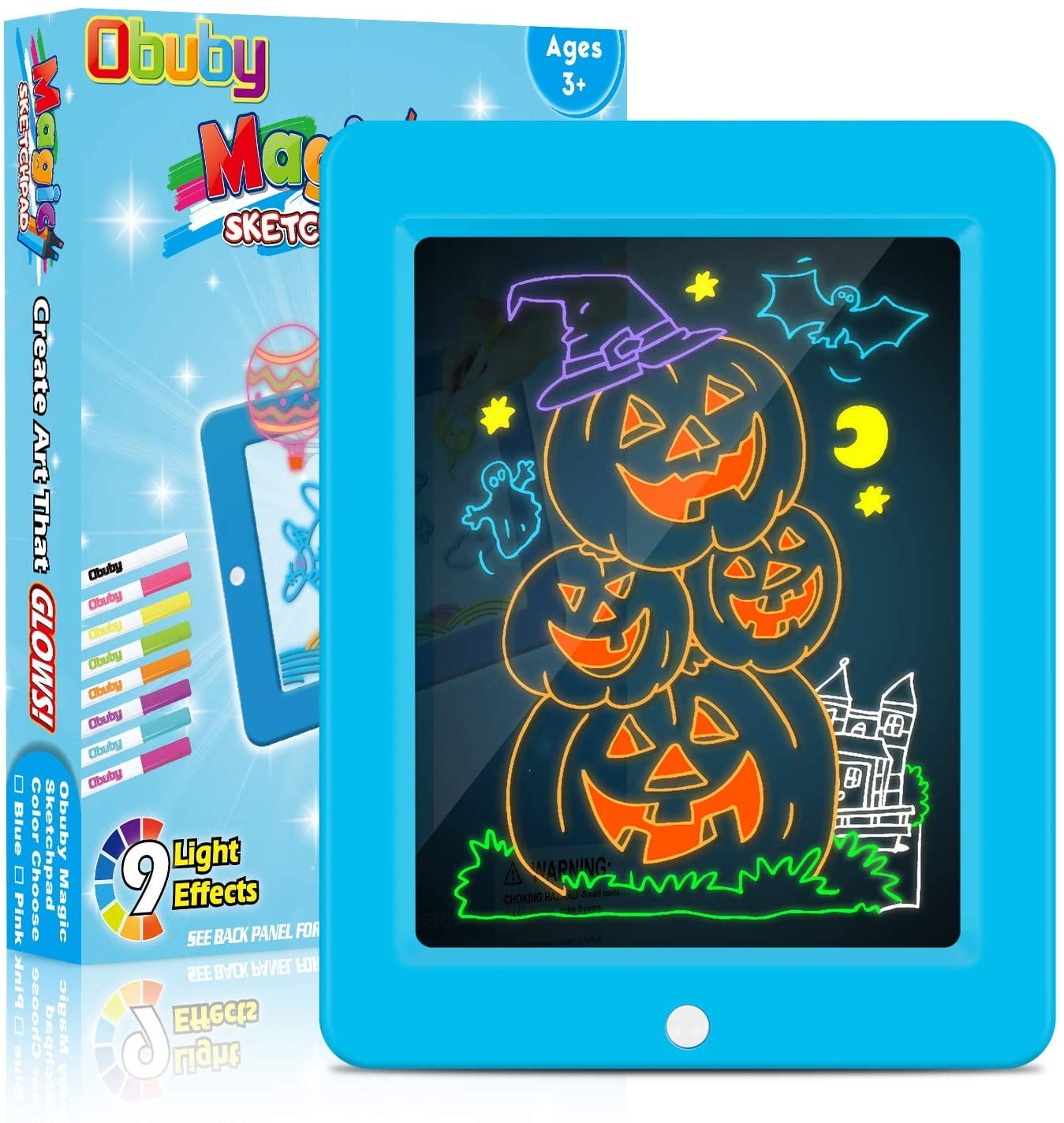 3D Fluorescent Painting Writing Magic Doodle Mat Board with LED Kid Boy Girl Toy 