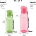 thumbnail image 2 of Milton Bulk Water Bottles Set of 4, 10 & 17 oz Leakproof Reusable Bottles, Pink/Green, 2 of 8