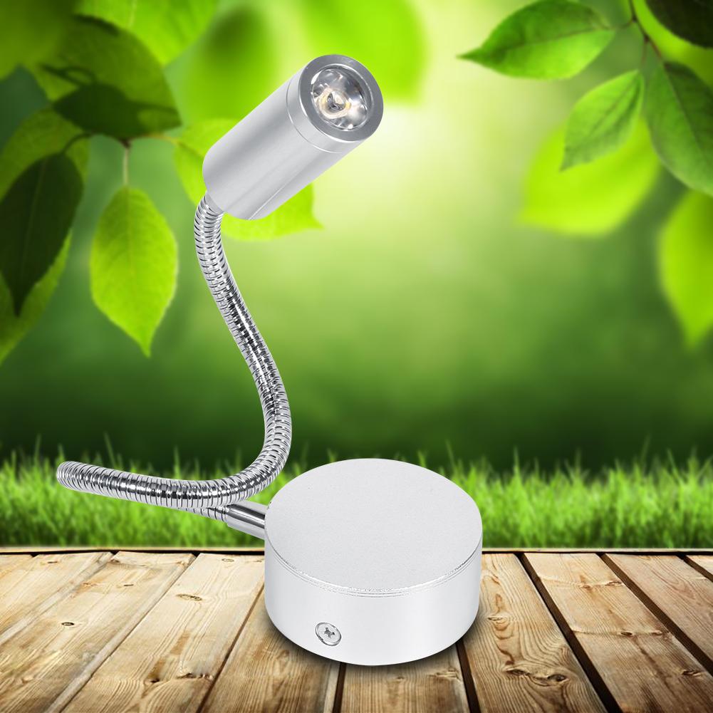 HERCHR AC85265V 1W/3W Cool/Warm White Led Bed Lamp Reading Working Light With Flexible