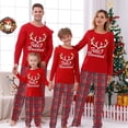 thumbnail image 4 of Pijamas familiares a juego de Navidad, conjunto de pijamas de Feliz Navidad, astas de alce, cuadros rojos y negros, 4 of 4