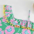 thumbnail image 7 of mgoYE Girl Swimsuit Size 6 Girls One Piece Swimsuits Cutout Ruffle Bathing Suit Summer Beach Swimwear with Adjustable Strap(Green,11-12 Years), 7 of 7