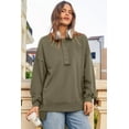 thumbnail image 5 of SHEWIN Women's Oversized Sweatshirt Casual Long Sleeve Button Henley Neck Pullover Sweatshirts for Women Light Patchwork Shirts Green, 5 of 11