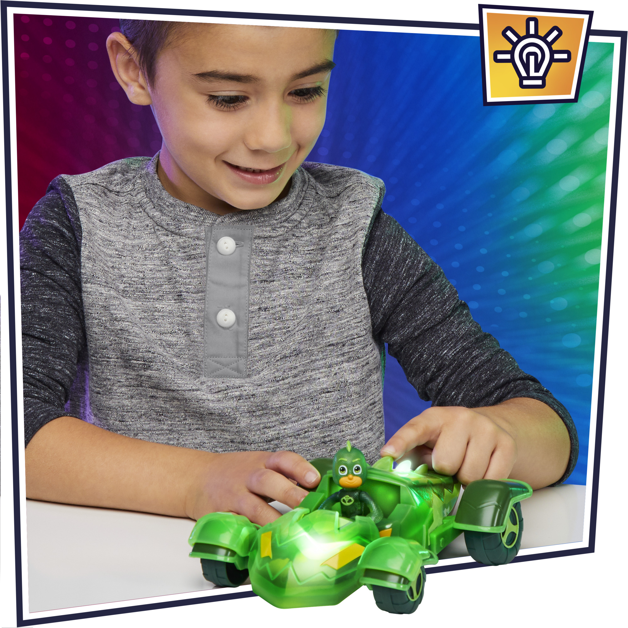 PJ Masks Toys Glow  Go Gekko-Mobile, Light Up Toy Car and Gekko Action  Figure - Walmart.com