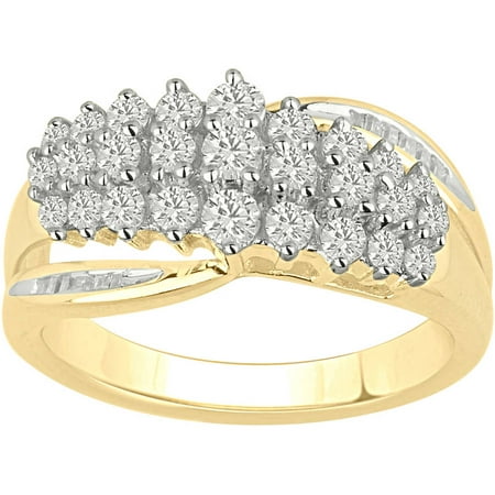 1 Carat T.W. Diamond 10kt Yellow Gold By-Pass Stairway Ring