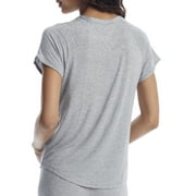 DKNY Womens Grey Heather Knit Logo Lounge Top Style-Y2422440-GRY