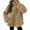 Khaki, variant on RYRJJ Womens Oversized Sherpa Fleece Jacket Casual Zip Up Teddy Coat Winter Warm Stand Collar Fuzzy Outerwear with Pockets(Brown,L)