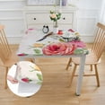 thumbnail image 2 of PIKWEEK Table Cloth Floral Pink Rose Hydrangea Carnation Flowers white, 2 of 7