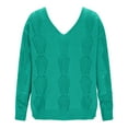 thumbnail image 4 of Sevevn Women's Hollow Pullover V-Neck Solid Color Reversible Long Sleeved Sweater, 4 of 7