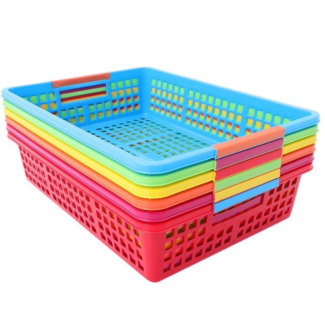 MIANGASTORE 6pcs Plastic Classroom Paper Organizer Turn In Trays Classroom Paper Trays For Classroom Book Baskets For Library Drawers Office Home