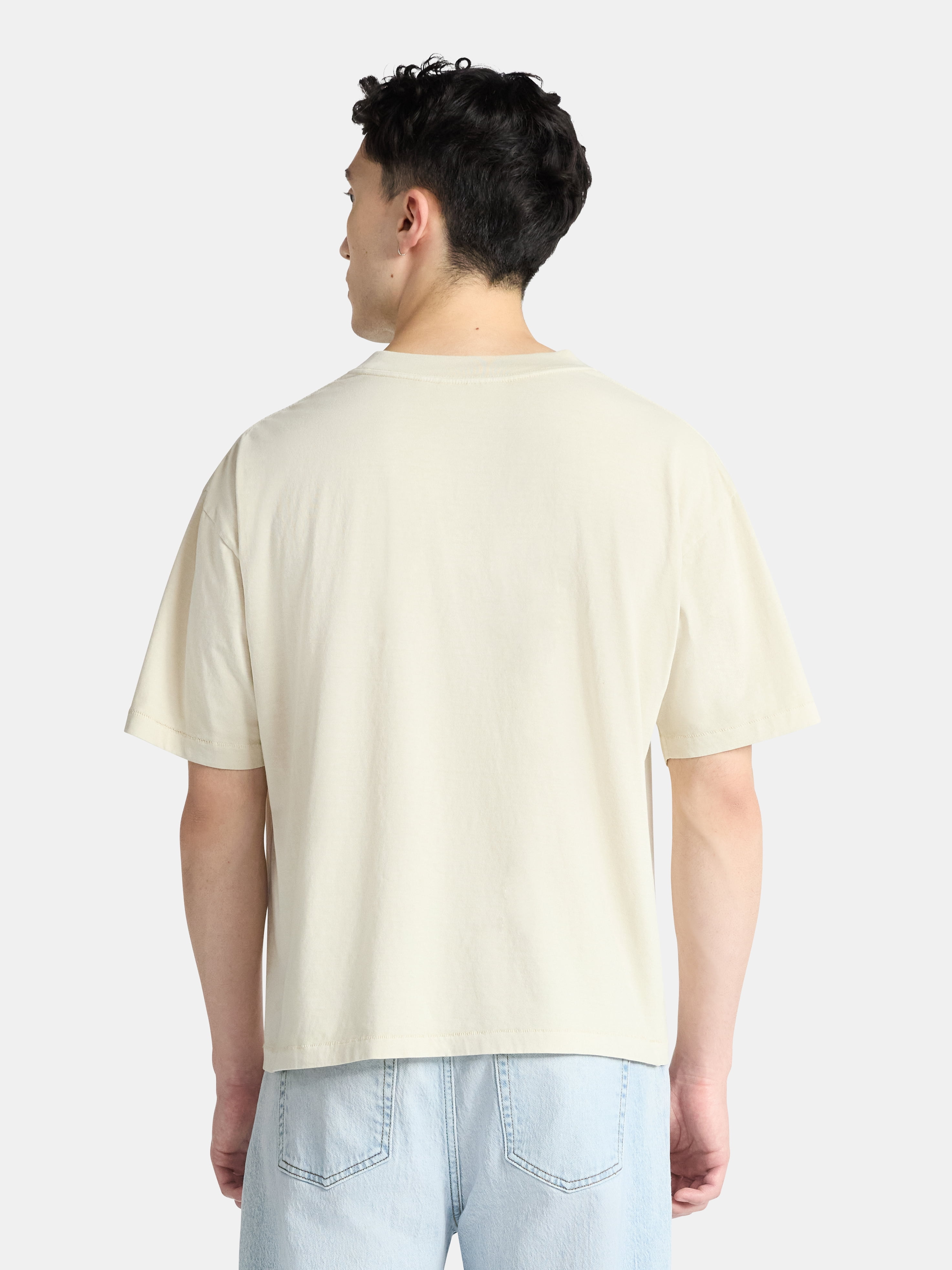 No Boundaries Oversized Boxy Fit Cropped Length New York City Graphic Tee Shirt, Men's & Big Men's, XS-5XL
