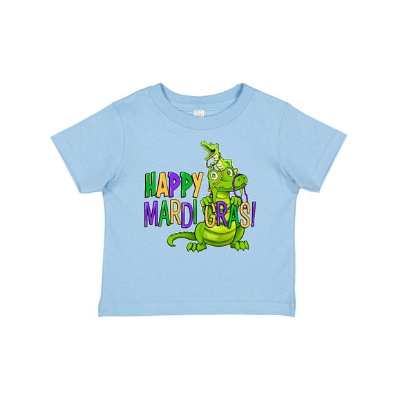 Inktastic Happy Mardi Gras Big and Little Alligators with Beads Boys or Girls Baby T-Shirt
