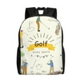 thumbnail image 1 of Xecao Golf Icons And Golfer Pattern Unisex Waterproof Laptop Backpack Premium Oxford Commuter Bag Travel-Friendly Ergonomic Design, 1 of 8
