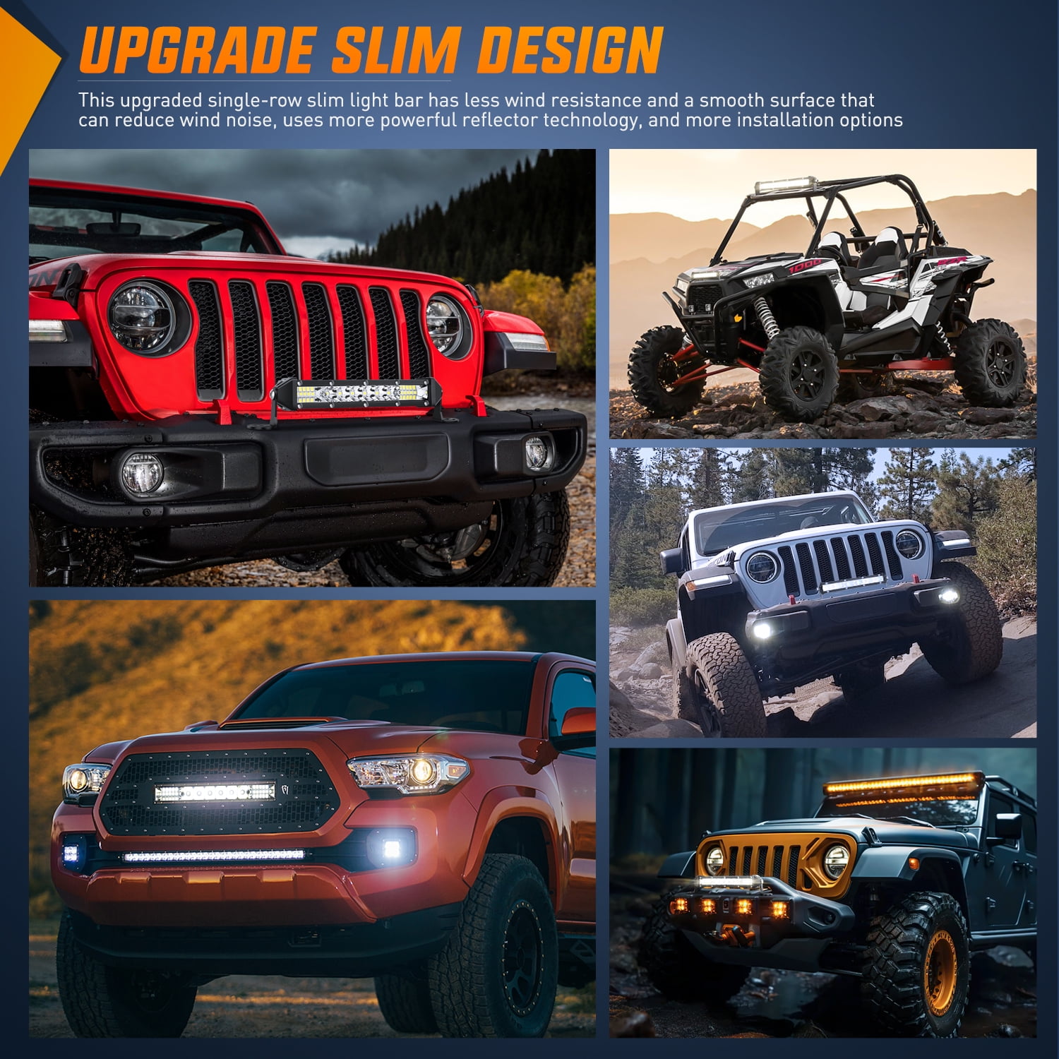 Nilight Slim LED Light Bar 2Pcs 7 Inch 16LED Single Row Spot Flood Combo Fog Light Driving Light Work Light Roof Bumper Lamp Offroad Light for 4x4 Trucks SUV ATV UTV