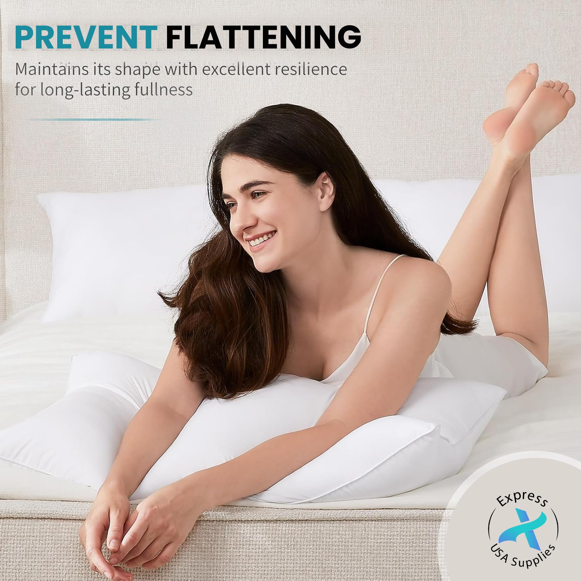 Express USA Supplies 2-Pack Standard Bed Pillows – Soft, Breathable & Hypoallergenic for Better Sleep