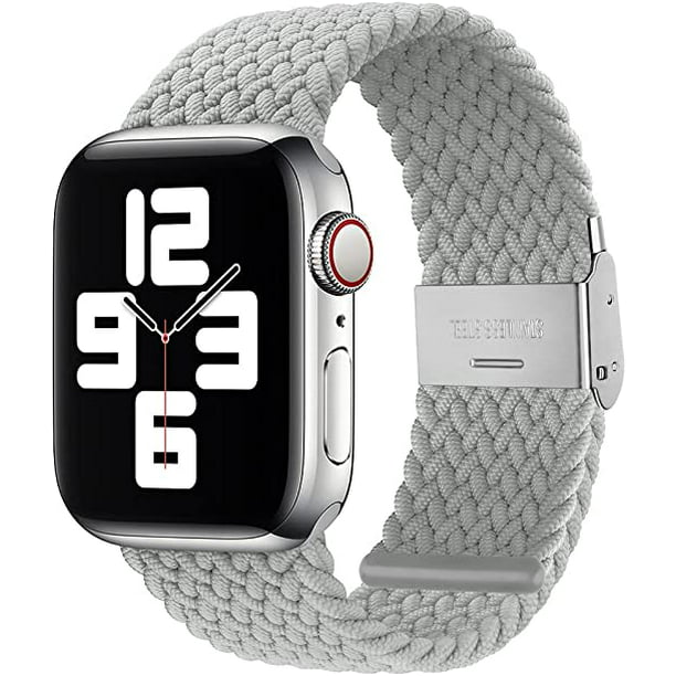 Adjustable Braided Solo Loop with Buckle Compatible With Apple Watch Band  for Men and Women, Soft Wristband Stretch Nylon Elastic Strap for iWatch  Series SE 6 5 4 3 2 1(White,42/44mm) - Walmart.com