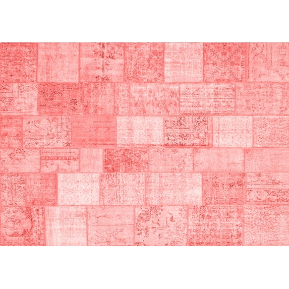 Ahgly Company Indoor Rectangle Abstract Red Contemporary Area Rugs, 8' x 12'