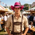 thumbnail image 2 of SRZYMJ Western Cowboy Cap for Men Women, Classic Wide Brim Fedora Cowgirl Hat, 2 of 4