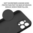 thumbnail image 5 of Apple iPhone 12 Pro (6.1") Case Microfiber Liner Gel Rubber Protection Liquid Silicone with Ring Holder Stand Strap Cover for iPhone 12 Pro [Black], 5 of 8