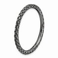 thumbnail image 3 of 925 Sterling Silver Stackable Expressions Black-plated Criss-cross Ring Size: 6; for Adults and Teens; for Women and Men, 3 of 5