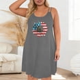 thumbnail image 4 of Gamivast Dresses for Women Plus Size Spaghetti Strap Swing Mini Dress Flag Print Casual Dress Summer Dress Holiday Dress Beach Dress Sundress Gray L, 4 of 6