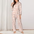 thumbnail image 2 of Honeii Cute Poodle Dog print Women's Pajama Sets Long Sleeve Button Down Sleepwear Nightwear Soft Pjs Lounge Sets-XX-Large, 2 of 7