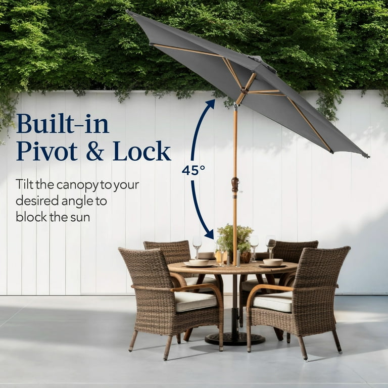 best market patio umbrella Choice Products 10ft Outdoor Steel w/ Crank, Tilt Push Button, 6 Ribs allowing air to flow freely and adding stability against strong winds Best Choice Products 10ft Outdoor