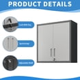 thumbnail image 3 of Noaman Metal Wall-Mounted Tool Storage Cabinet with Locking Door, 1 Adjustable Shelf, 29.53" x 11.81" x 30.31", Black & Gray, for Garage/Warehouse/Office, 3 of 17