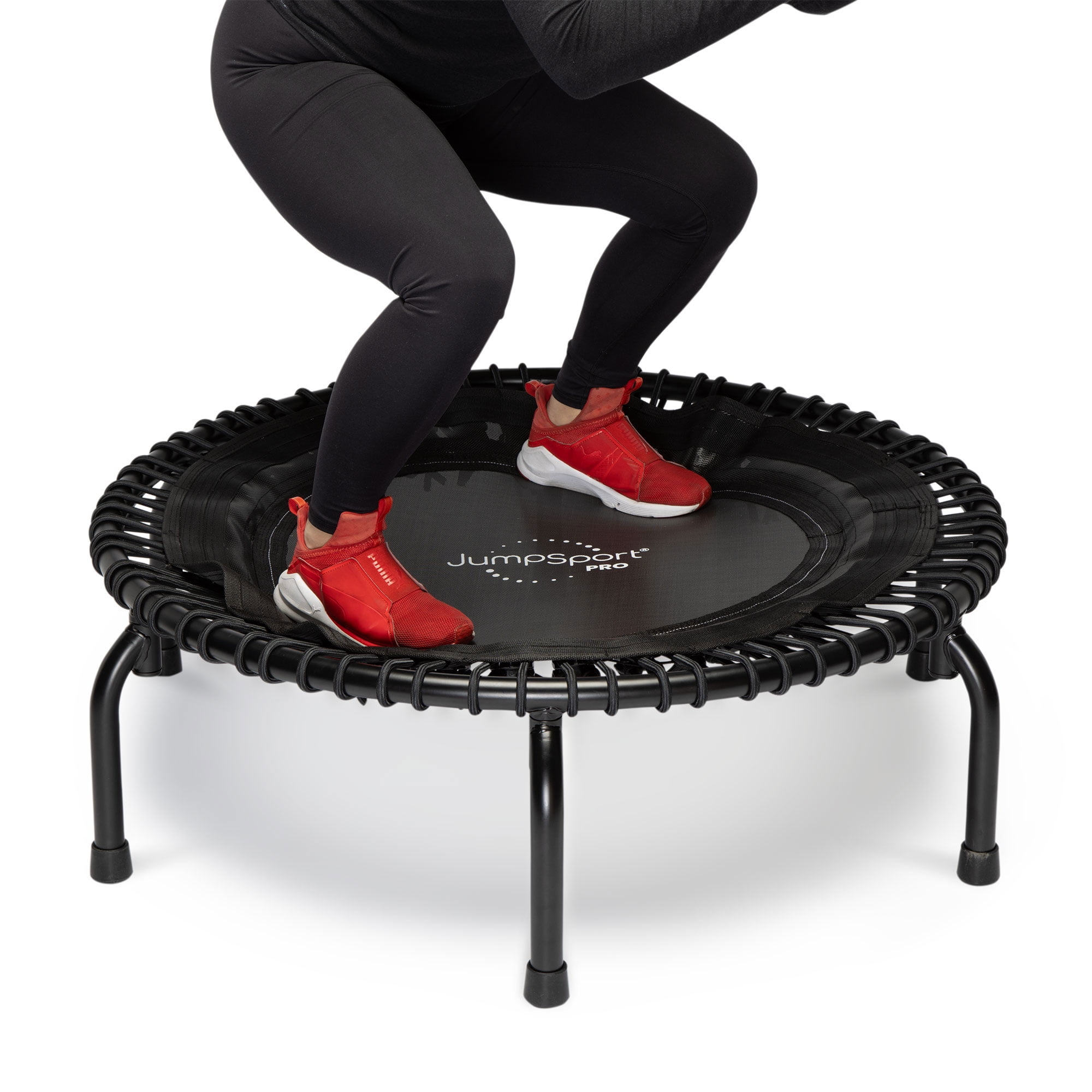 JumpSport 350 PRO Rebounder Trampoline for Adults with EnduroLast Elastic Cords Compact Versatile Workout 39 Frame Walmart