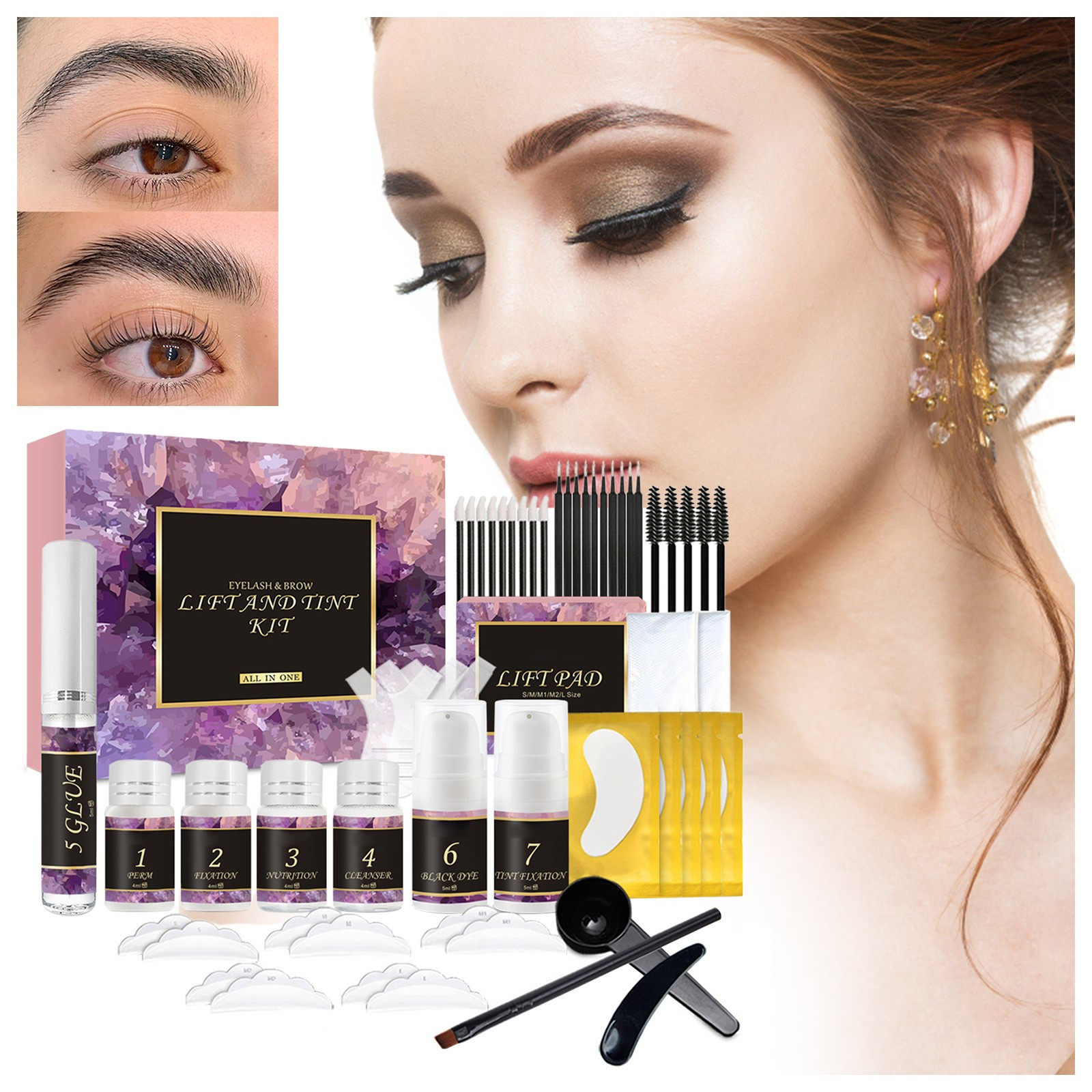 Perm Eyelash Kit Keratin Eyelashes Brow Mild Ingredients Semi Permanent