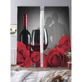 thumbnail image 3 of Valentine's Day Sheer Curtains 84 Inch Length 2 Panels Set, Modern Classic Red Rose Flower Voile Window Treatment Rod Pocket Curtains Sheers Drapes for Bedroom/Living Room/Kitchen 52"x84"x2, 3 of 7
