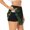 Black, variant on Palm Leaves And Exotic Birds for Double-layer Running Short for Women, Perfect for Gym, Tennis, and More, Featuring a Convenient Pocket-Large
