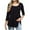Black, variant on Summer Akafmk 3/4 Sleeve Shirts for Women,Summer Womens Pleated Front Tunic Tops,Fashion Casual Printing Plus Size Round Neck T-shirt Blouse