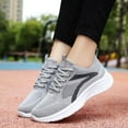 thumbnail image 3 of Women's Textured Sneakers,Breathable Running Shoes,Women's Slip Resistant Shoes,Stripe Design,Gray, 3 of 6