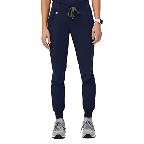 FIGS Zamora Jogger Style Scrub Pants for Women - Navy, Medium Petite 