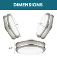 thumbnail image 2 of 12 Inch Brushed Nickel Flush Mount LED Ceiling Light, 15W Dimmable 1200LM 3CCT, 1-PACK, 2 of 8