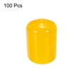 thumbnail image 3 of Unique Bargains 100 Pcs Capuchons d'Extrémité en Caoutchouc 15mm Couvre-Vis en PVC Vinyle Protecteur de Filetage Rond Capuchons d'Étagère en Fil Jaune, 3 of 5