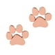 thumbnail image 4 of EeaseMX 1 par de hermosos aretes tipo botón para mujer con forma de huella de perro y gato, de latón galvanizado (oro rosa)., 4 of 7