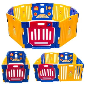 Gymax 8 Panel Baby Playpen Play Yard Safety Play Center
