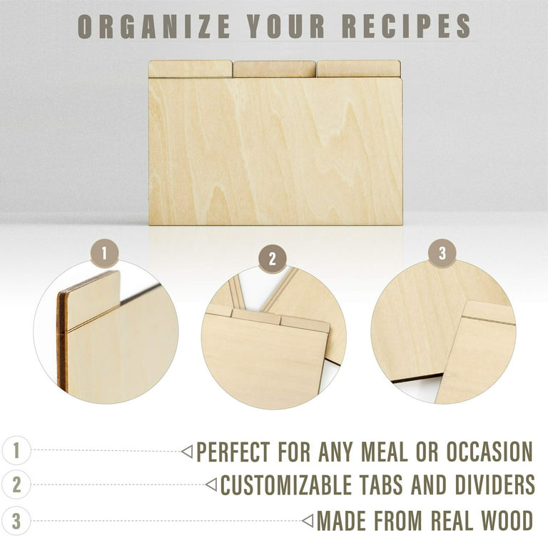 Prosumers Choice 3x5 Real Wood Recipe Organizer & File Storage, 3