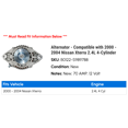 thumbnail image 2 of Alternator - Compatible with 2000 - 2004 Nissan Xterra 2.4L 4-Cylinder - Replacement, 2 of 4