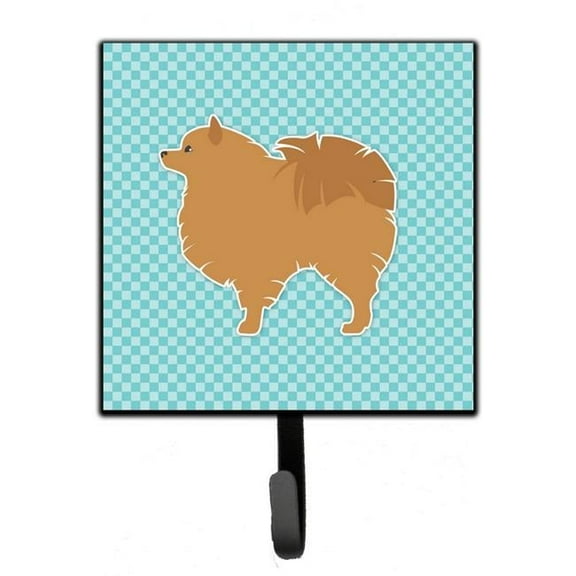 Carolines Treasures BB3742SH4 Pomeranian Checkerboard Blue Leash or Key Holder