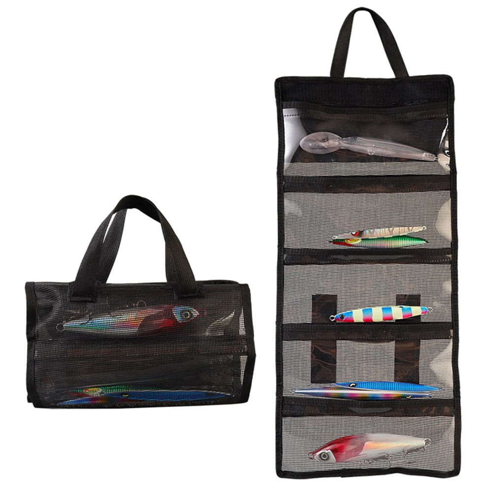 Foldable Fishing Gear Bag 5-Layer Large Capacity Lure Storage Organizer PVC Bait Tackle Box Waterproof