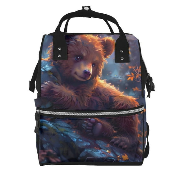 Defioc Lazy Stone Bear for Baby Diaper Bag Backpack - Baby Bag for Boys & Girls - Diaper Backpack - Large Travel Diaper Bags- Baby Registry Search & Shower Gifts