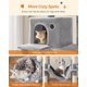 thumbnail image 4 of Árbol para Gatos de 206 cm de Altura, Torre de Gatos con 13 Poste, 2 Cuevas, 2 Plataformas, Cesta, Pompón, Hamaca, Gris Claro, 4 of 7