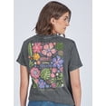 thumbnail image 2 of Simply Southern Happiness Blooms Washed Coal T-Shirt, 2 of 4